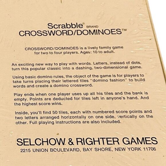 1970s Scrabble Crossword/Dominoes Word Game Still sealed NIB Vintage - Picture 7 of 7